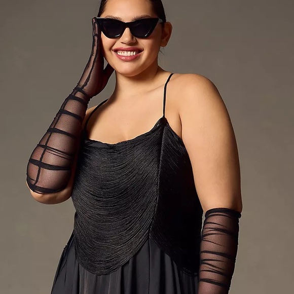 Anthropologie Fringe Bodice Midi Dress - Picture 11 of 16